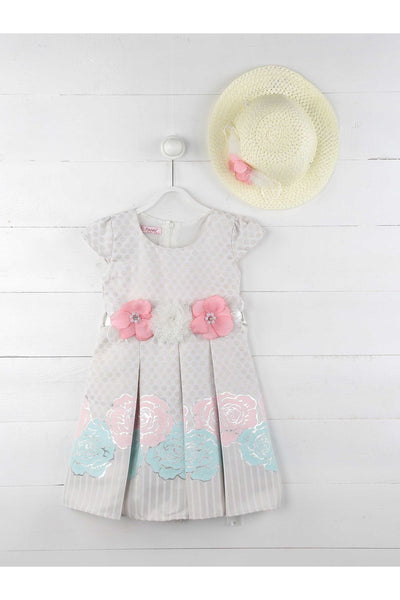 Cream Summery Hat Female Child Dress